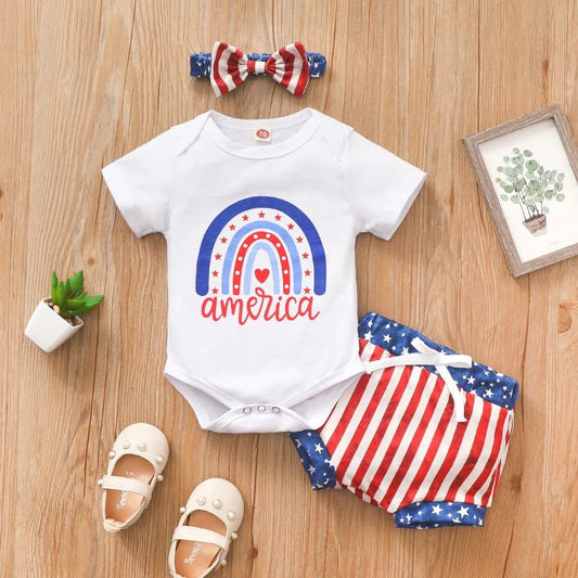 Girl's American Rainbow Outfit