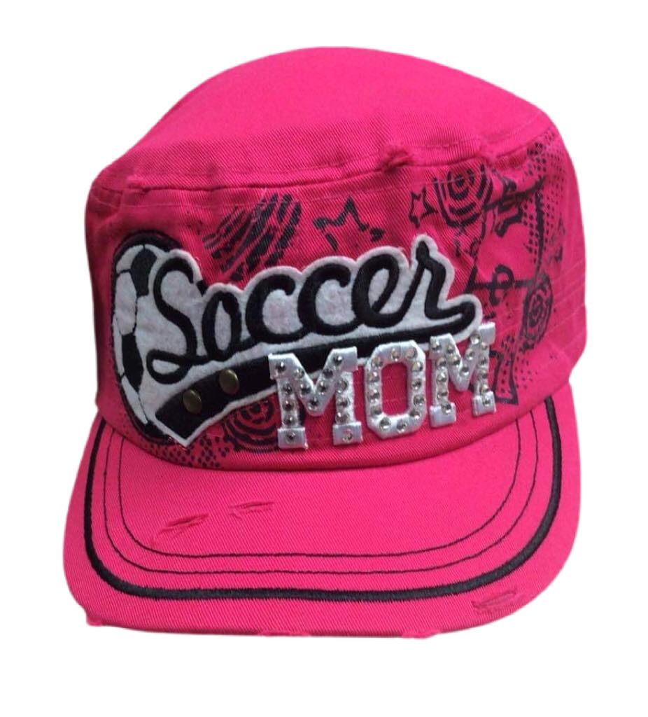 Soccer Mom with Rhinestones Baseball Cap Hat