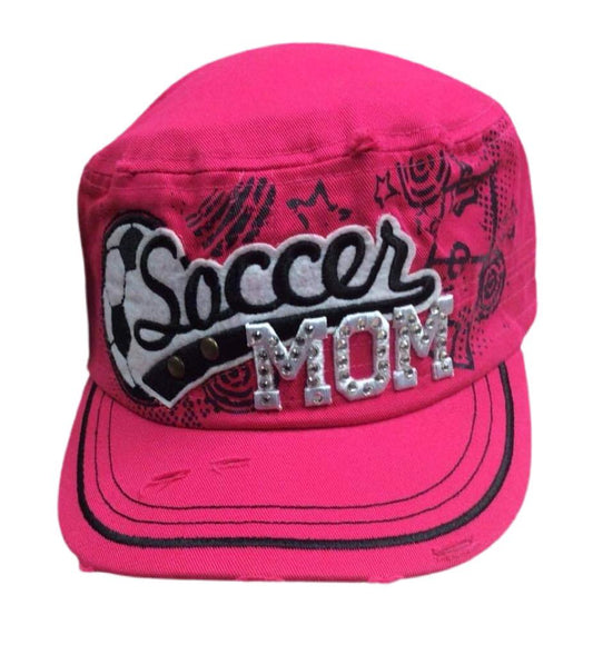 Soccer Mom with Rhinestones Baseball Cap Hat