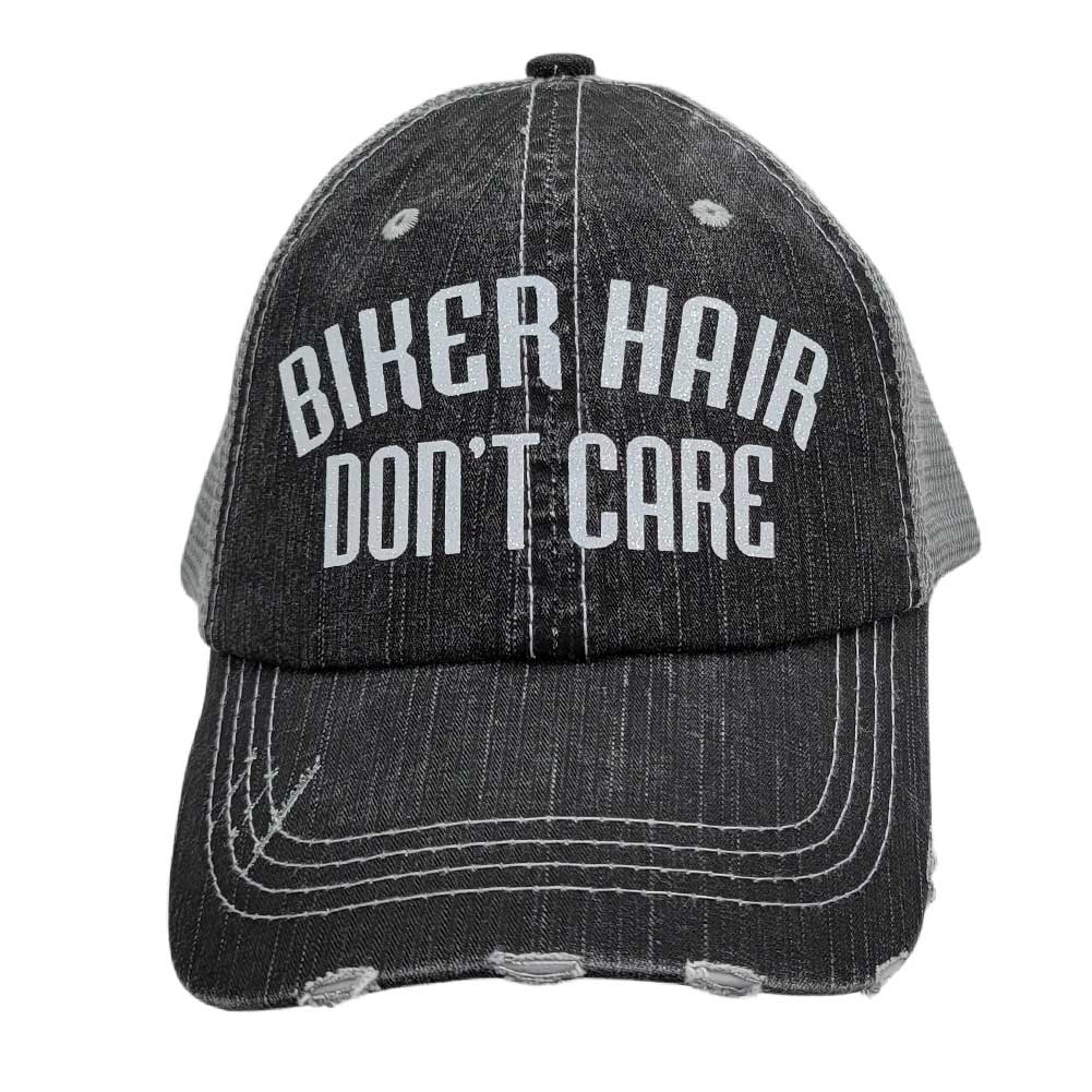 Women's Biker Hair Don't Care Baseball Cap Hat