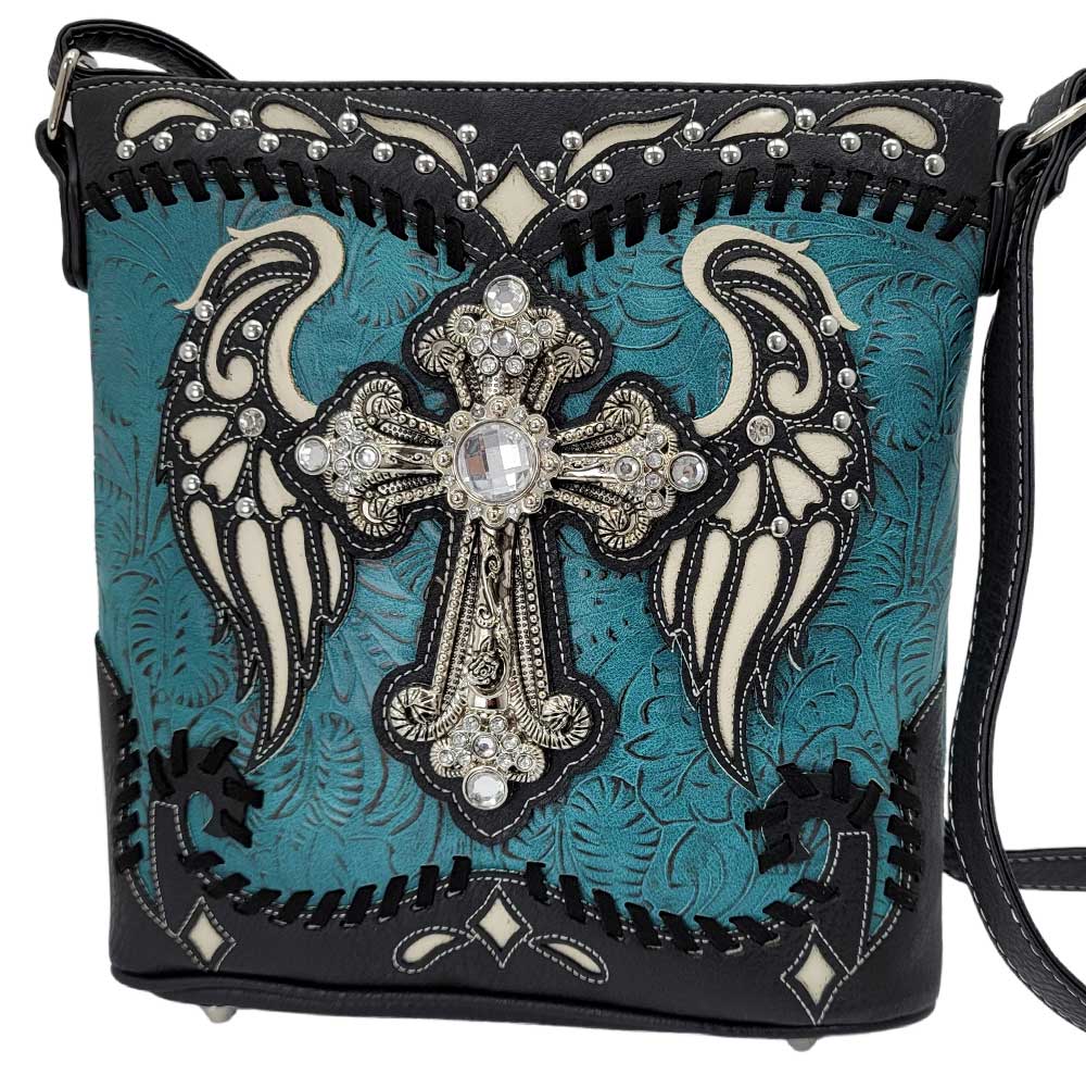Amazon.com: Nemesis Now Angel Wings White Feather Embossed Purse, 18.5cm,  Blue : Clothing, Shoes & Jewelry