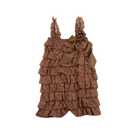 Girl's Solid Colored Lace Petti Rompers