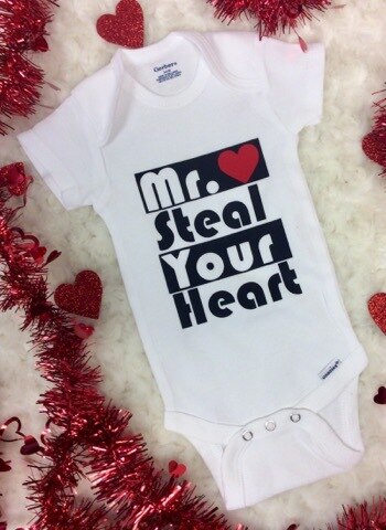 Boy's Valentine's Day Mr. Steal Your Heart Bodysuit