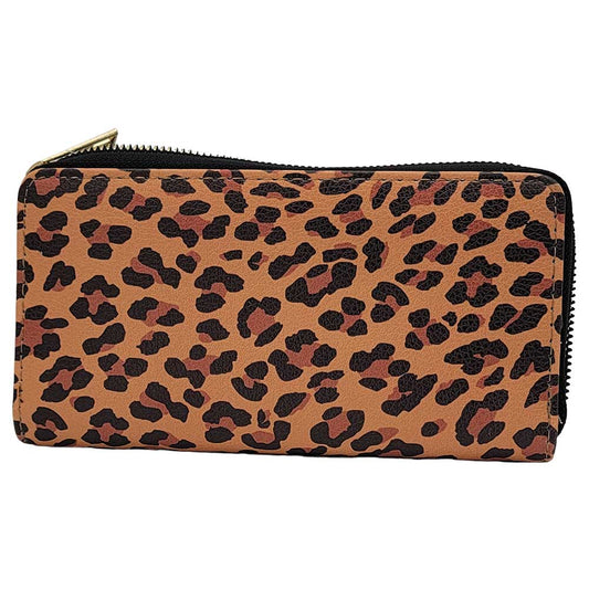 Women's Cheetah Print Zip Around Wallet